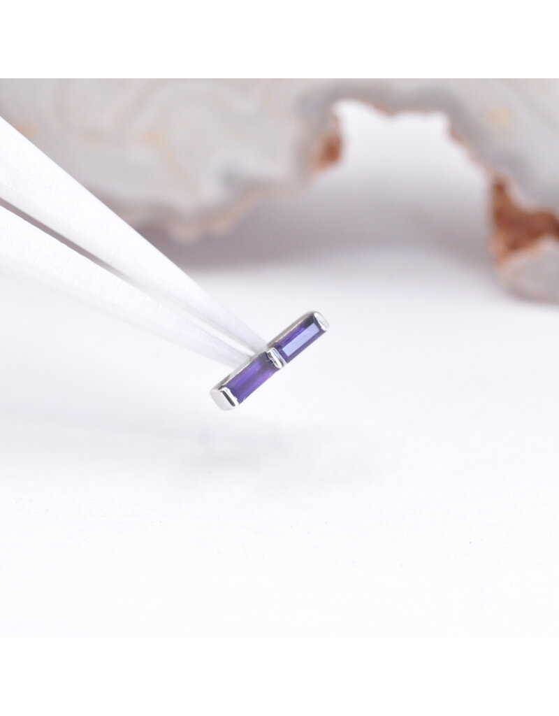 BVLA Rosalia with Amethyst and Sandblasted Amethyst in 14k White Gold Threadless End by BVLA!