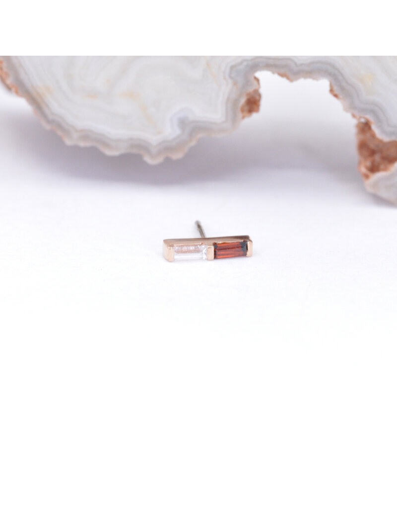 BVLA Rosalia with Grade AA Garnet and CZ in 14k Rose Gold Threadless End by BVLA!