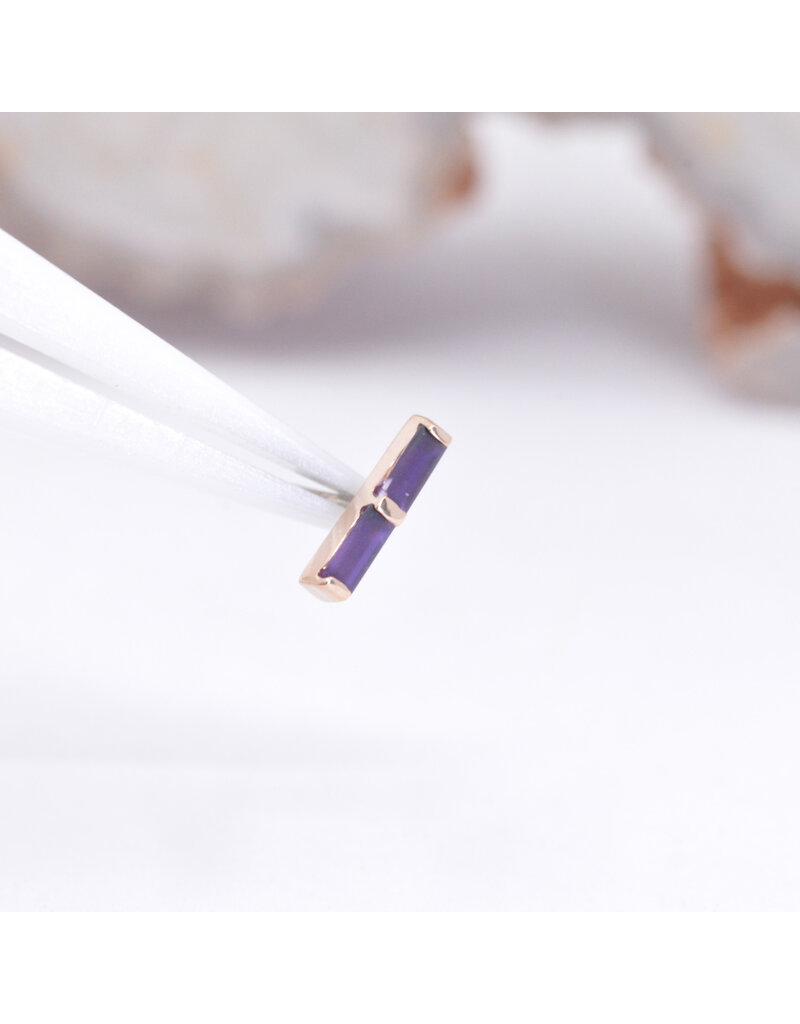 BVLA Rosalia with Sandblasted Grade AA Amethyst in 14k Rose Gold Threadless End by BVLA!