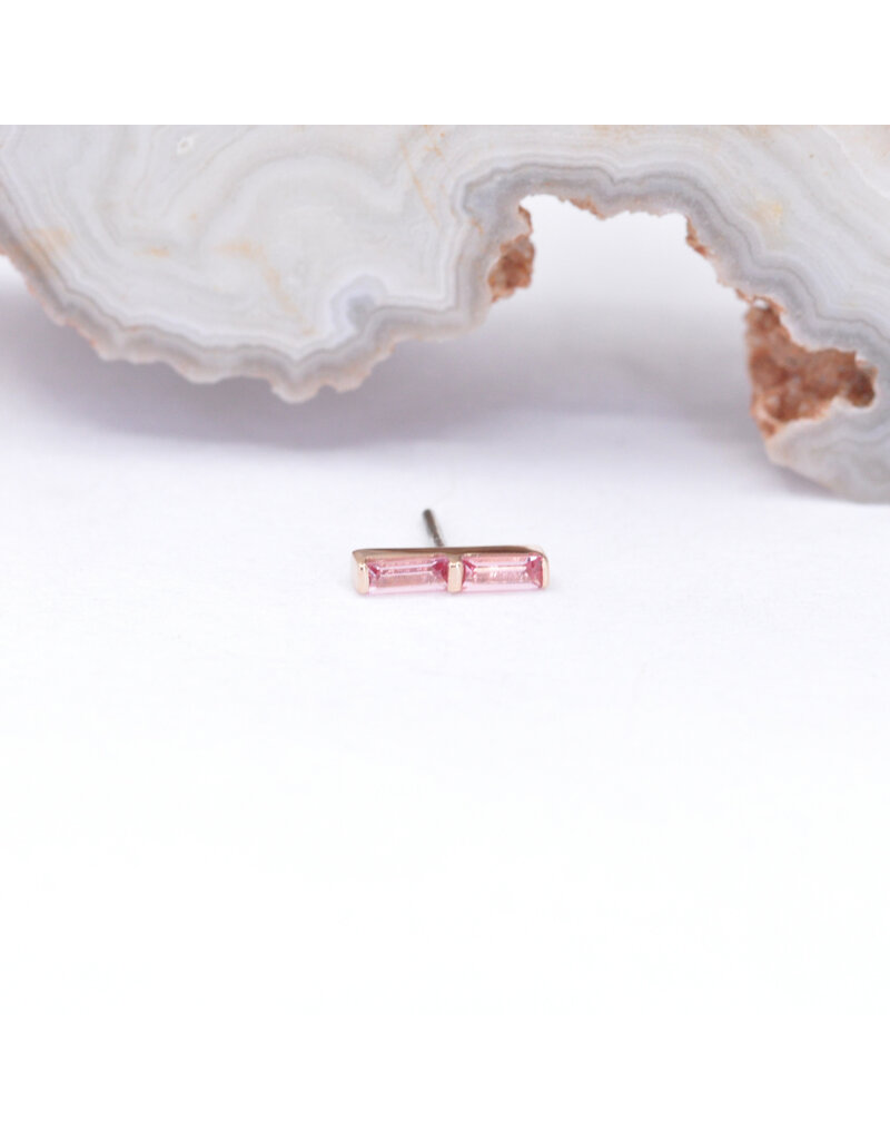 BVLA Rosalia with Padparadscha Sapphire in 14k Yellow Gold Threadless End by BVLA!
