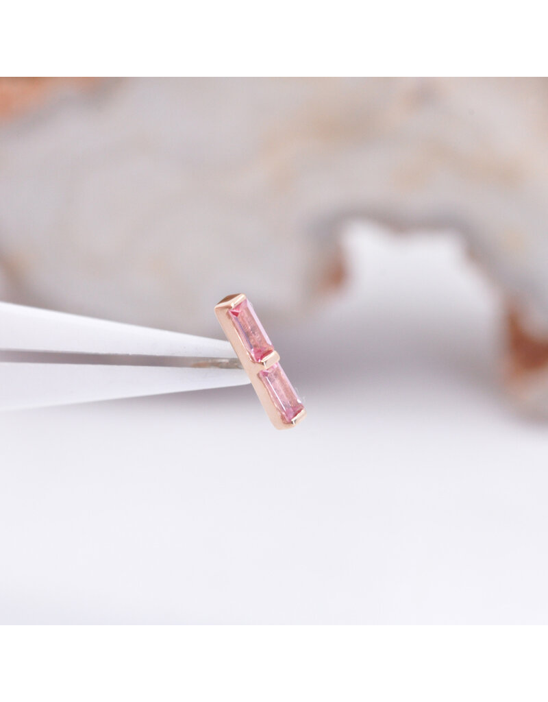 BVLA Rosalia with Padparadscha Sapphire in 14k Yellow Gold Threadless End by BVLA!
