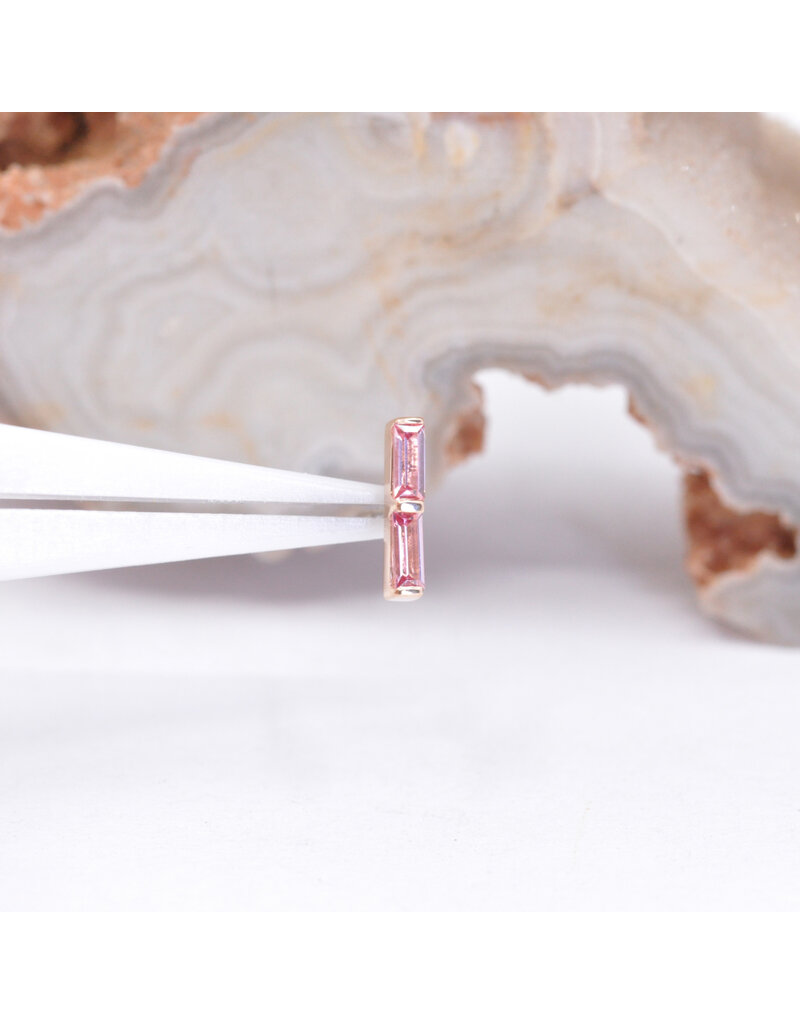BVLA Rosalia with Padparadscha Sapphire in 14k Yellow Gold Threadless End by BVLA!
