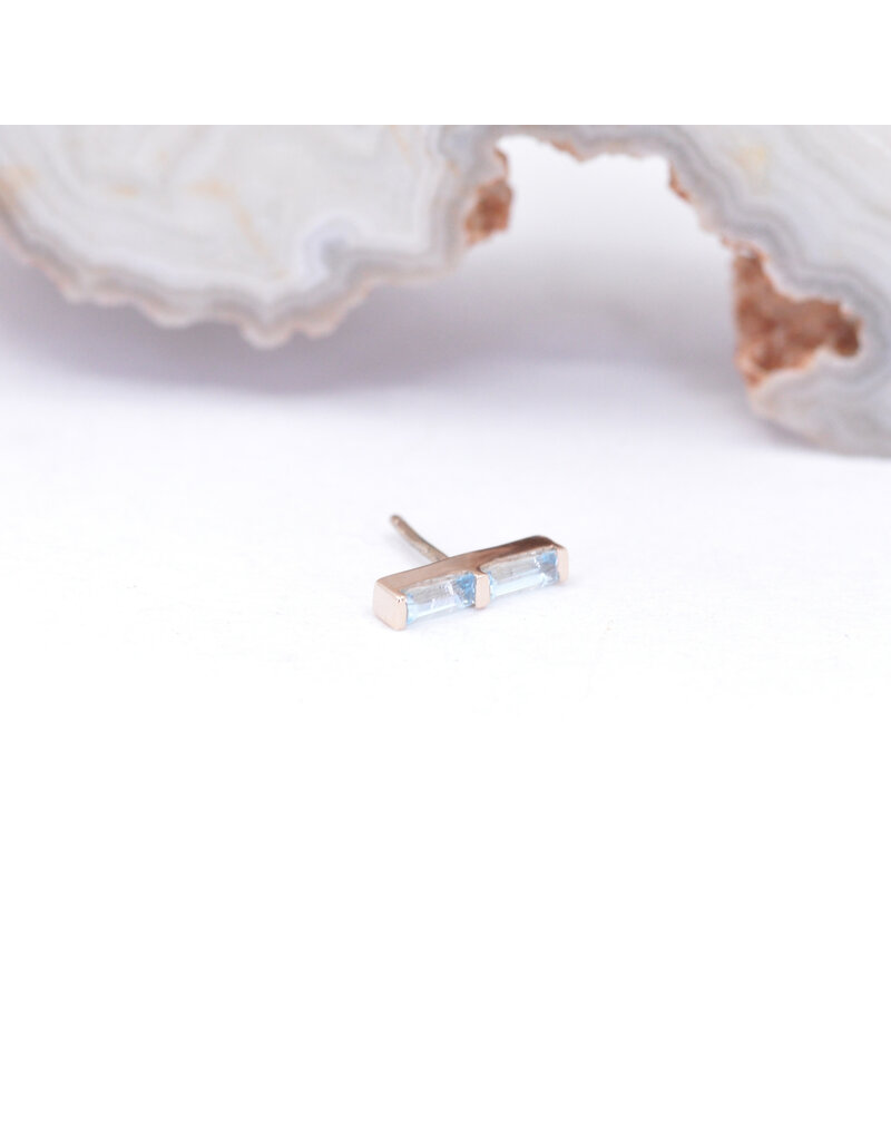 BVLA Rosalia with Swiss Blue Topaz in 14k Rose Gold Threadless End by BVLA!