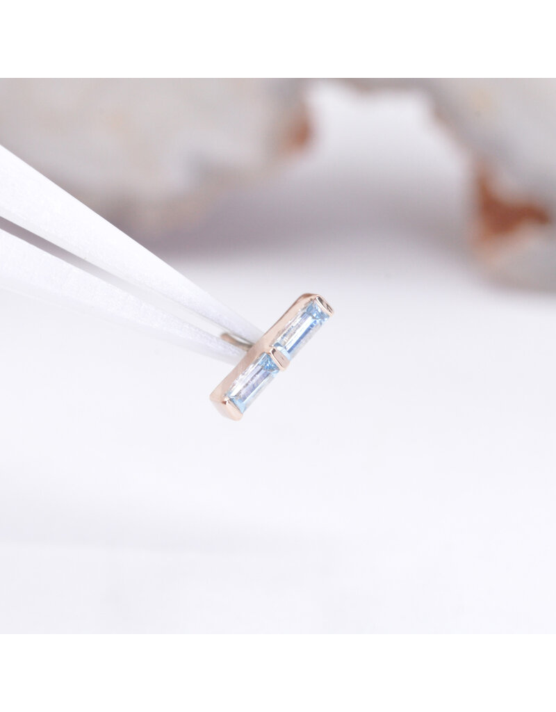 BVLA Rosalia with Swiss Blue Topaz in 14k Rose Gold Threadless End by BVLA!