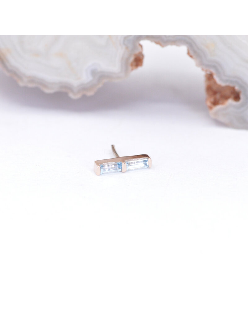 BVLA Rosalia with Swiss Blue Topaz in 14k Rose Gold Threadless End by BVLA!