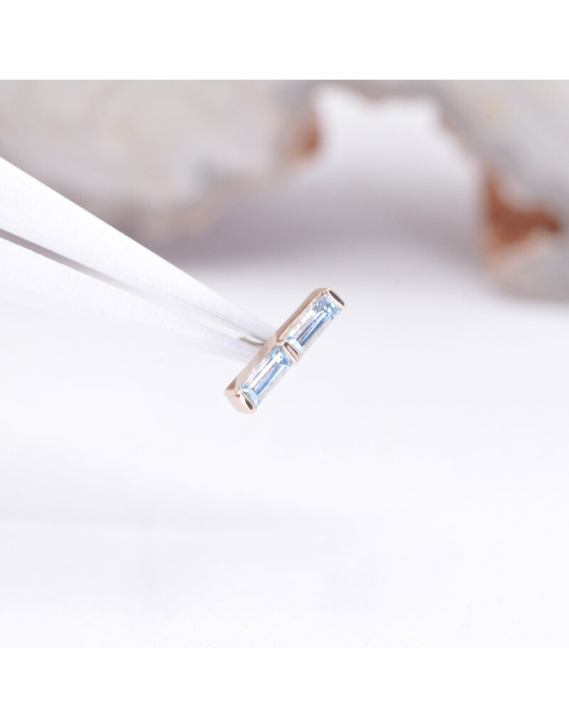 BVLA Rosalia with Swiss Blue Topaz in 14k Rose Gold Threadless End by BVLA!