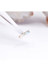 BVLA Rosalia with Swiss Blue Topaz and CZ in 14k Yellow Gold Threadless End by BVLA!