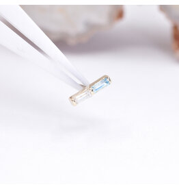 BVLA Rosalia Swiss Blue Topaz & CZ Yellow Gold Threadless End