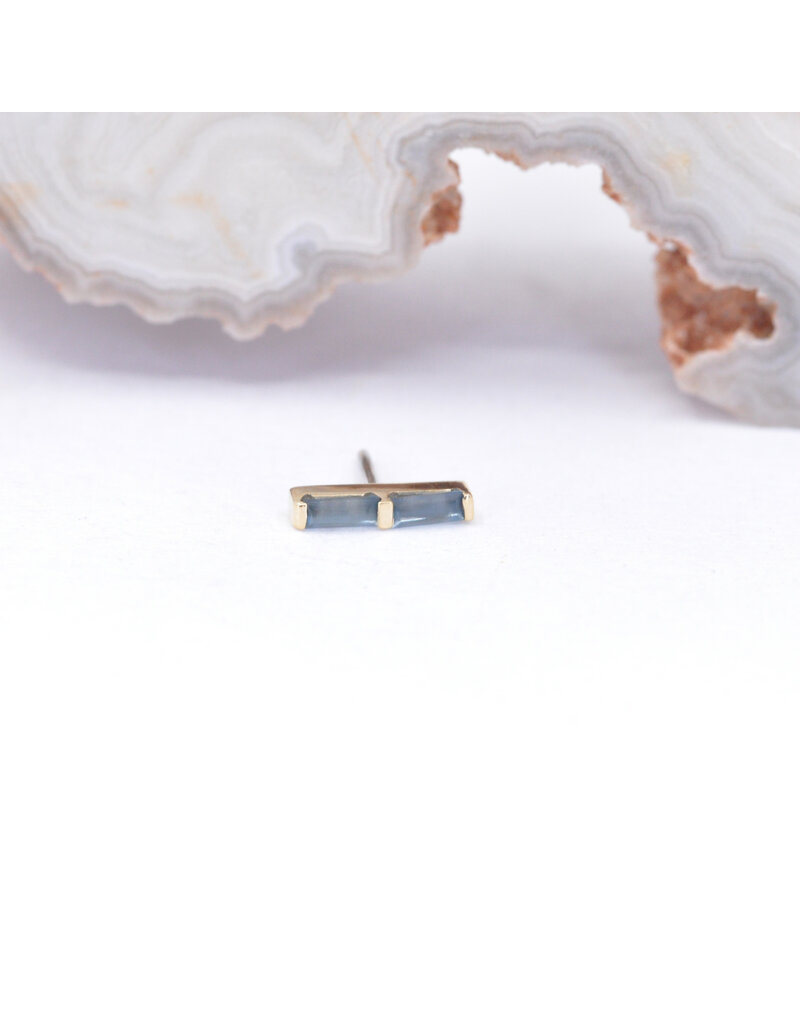 BVLA Rosalia with Sandblasted London Blue Topaz in 14k Yellow Gold Threadless End by BVLA!