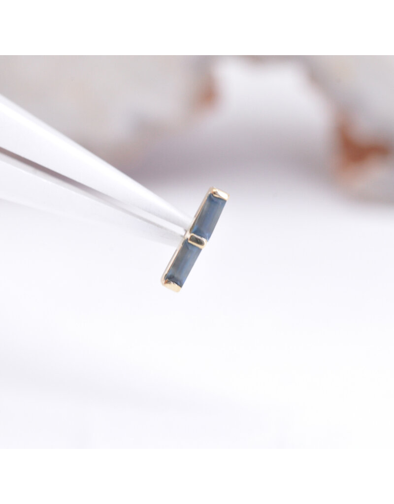 BVLA Rosalia with Sandblasted London Blue Topaz in 14k Yellow Gold Threadless End by BVLA!