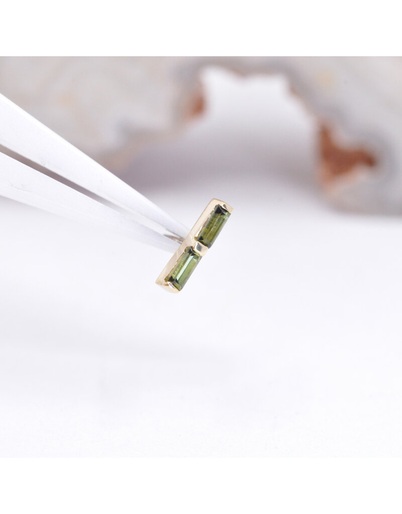 BVLA Rosalia with Grade AA Green Tourmaline in 14k Yellow Gold Threadless End by BVLA!