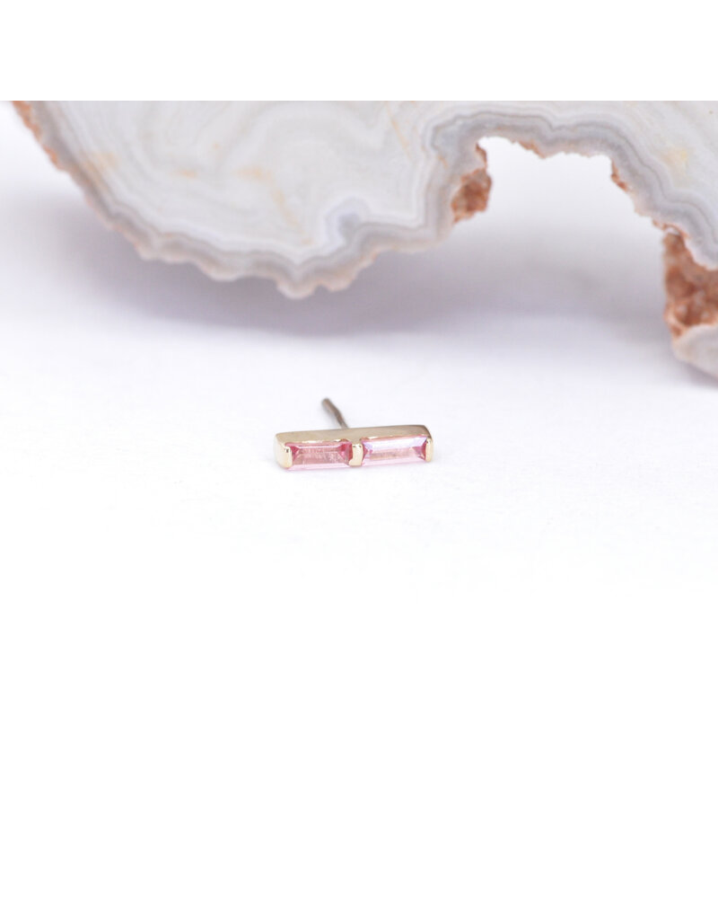 BVLA Rosalia with Padparadscha Sapphires in 14k Yellow Gold Threadless End by BVLA!