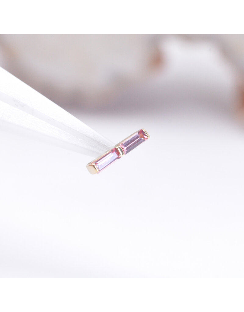 BVLA Rosalia with Padparadscha Sapphires in 14k Yellow Gold Threadless End by BVLA!