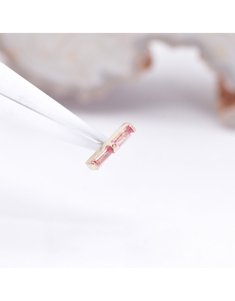 BVLA Rosalia with Padparadscha Sapphires in 14k Yellow Gold Threadless End by BVLA!