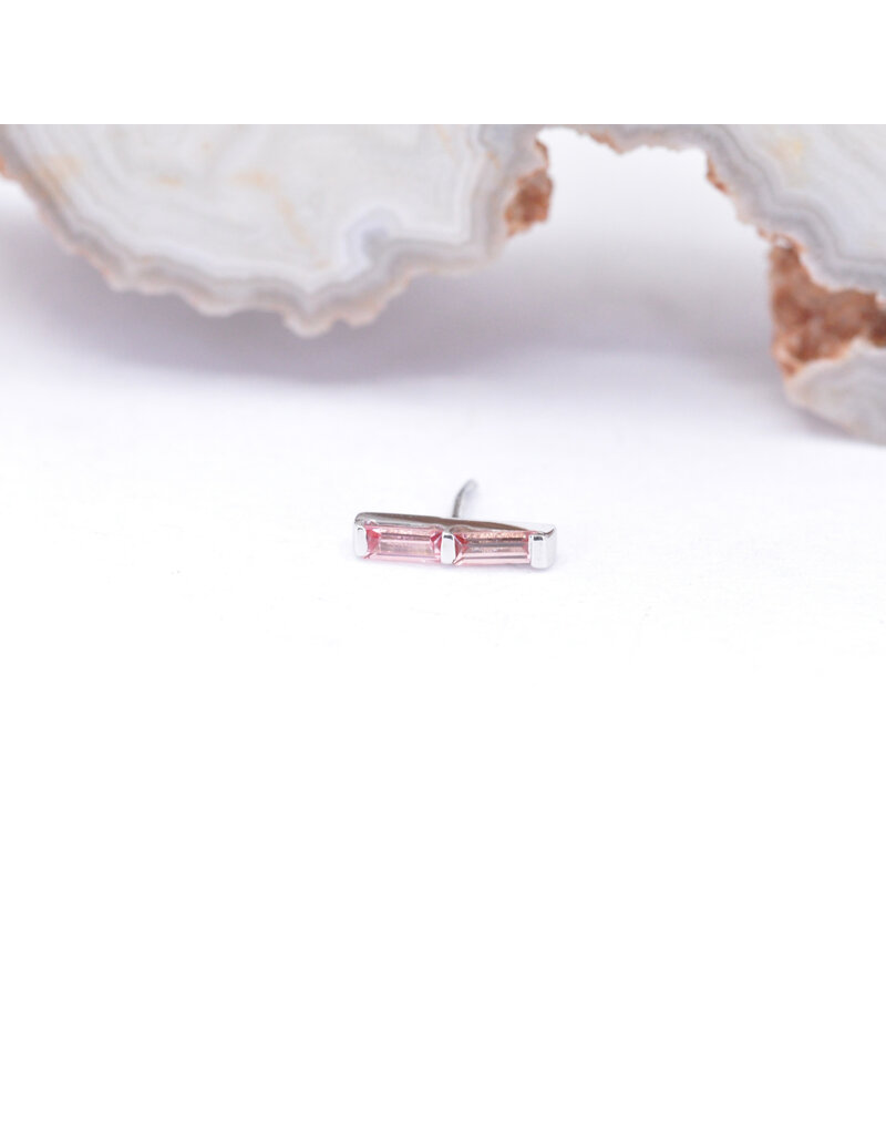 BVLA Rosalia with Padparadscha Sapphires in 14k White Gold Threadless End by BVLA!