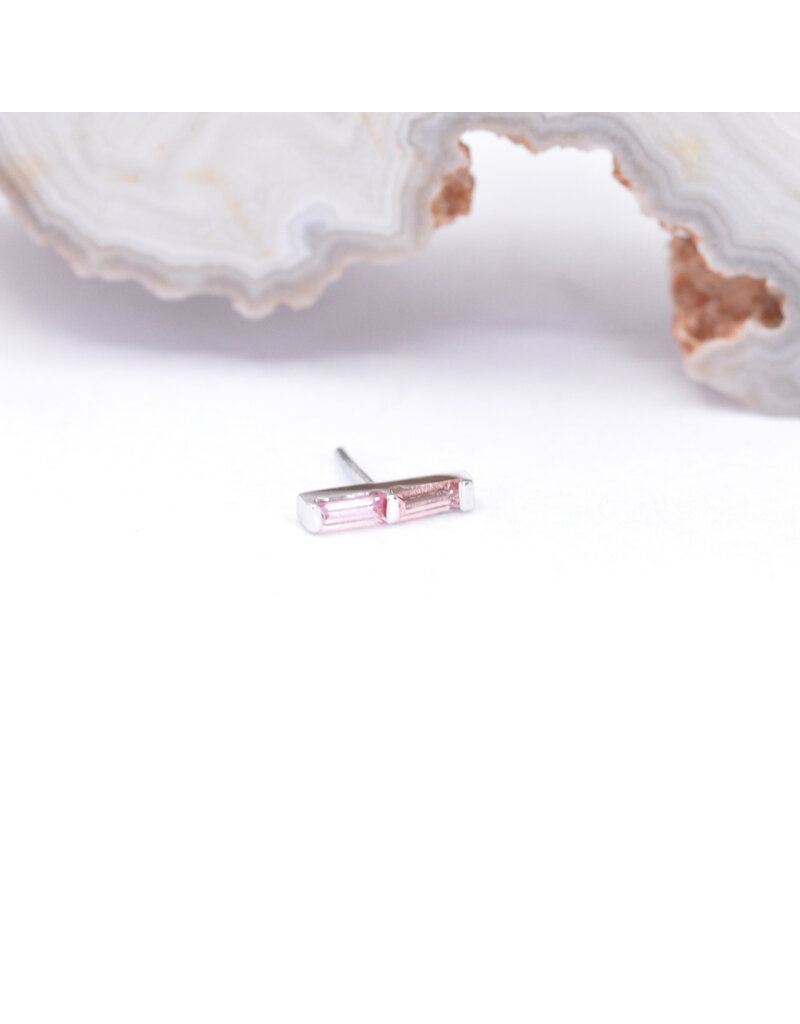 BVLA Rosalia with Padparadscha Sapphires in 14k White Gold Threadless End by BVLA!