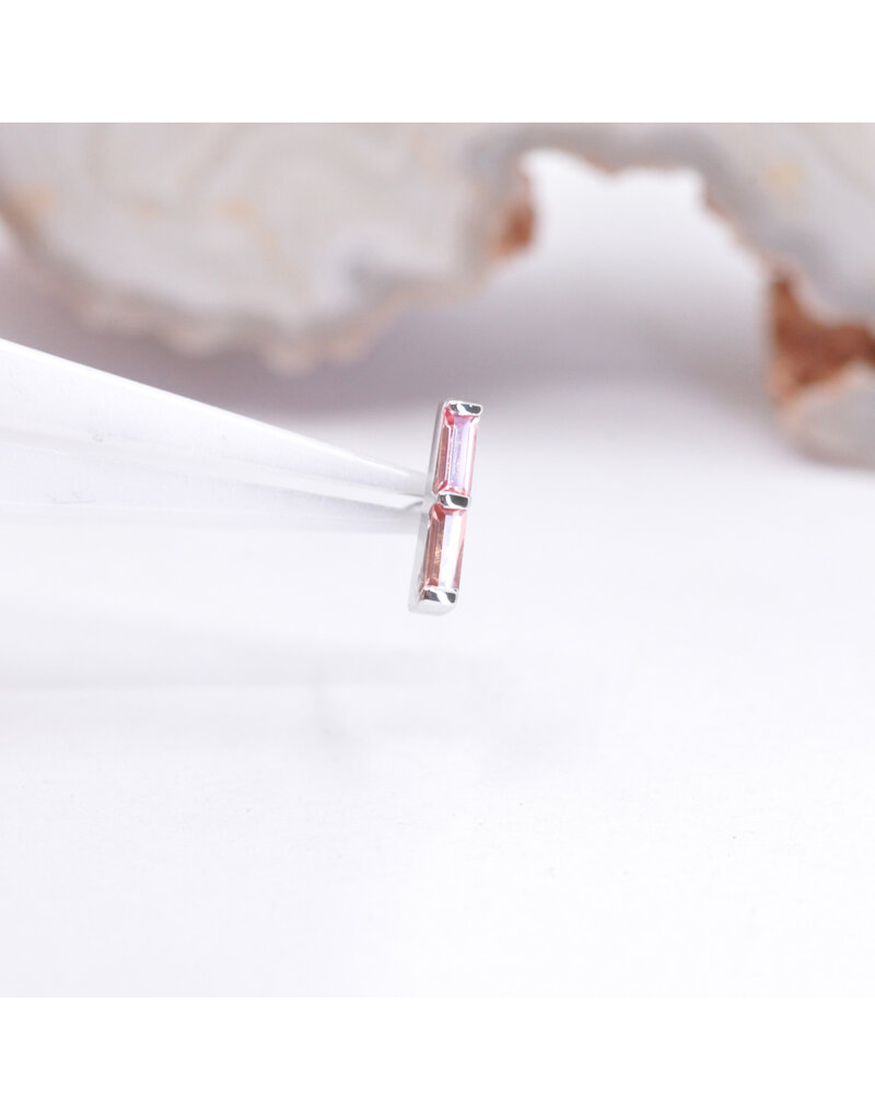 BVLA Rosalia with Padparadscha Sapphires in 14k White Gold Threadless End by BVLA!