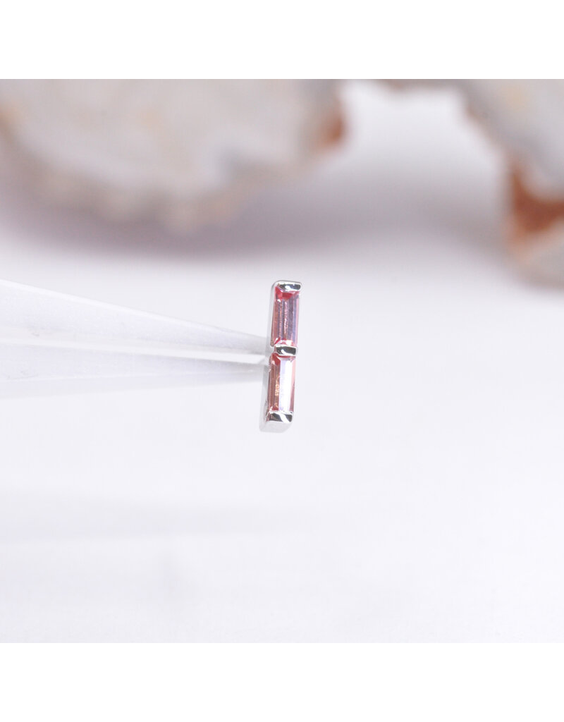 BVLA Rosalia with Padparadscha Sapphires in 14k White Gold Threadless End by BVLA!
