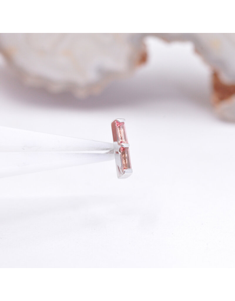 BVLA Rosalia with Padparadscha Sapphires in 14k White Gold Threadless End by BVLA!
