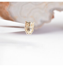 BVLA Owl 16g Threaded End 14k Yellow Gold