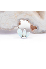 BVLA Left Facing French Kiss with Grade AAA Genuine Opals in 14k White Gold 16g Threaded End by BVLA!
