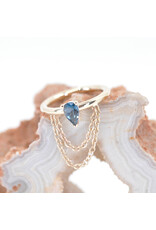 BVLA 16g 3/8" Call me! with London Blue Topaz in 14k Yellow Gold Seam Ring by BVLA