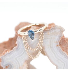 BVLA Call me! London Blue Yellow Gold 16g 3/8" Seam Ring