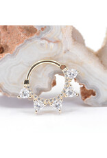 BVLA 16g 3/8" Alpha Clicker Ring with CZ in 14k Yellow Gold by BVLA!