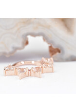 BVLA 16g 3/8" Alpha Clicker Ring with Oregon Sunstones and Rhodolite Garnets in 14k Rose Gold by BVLA!