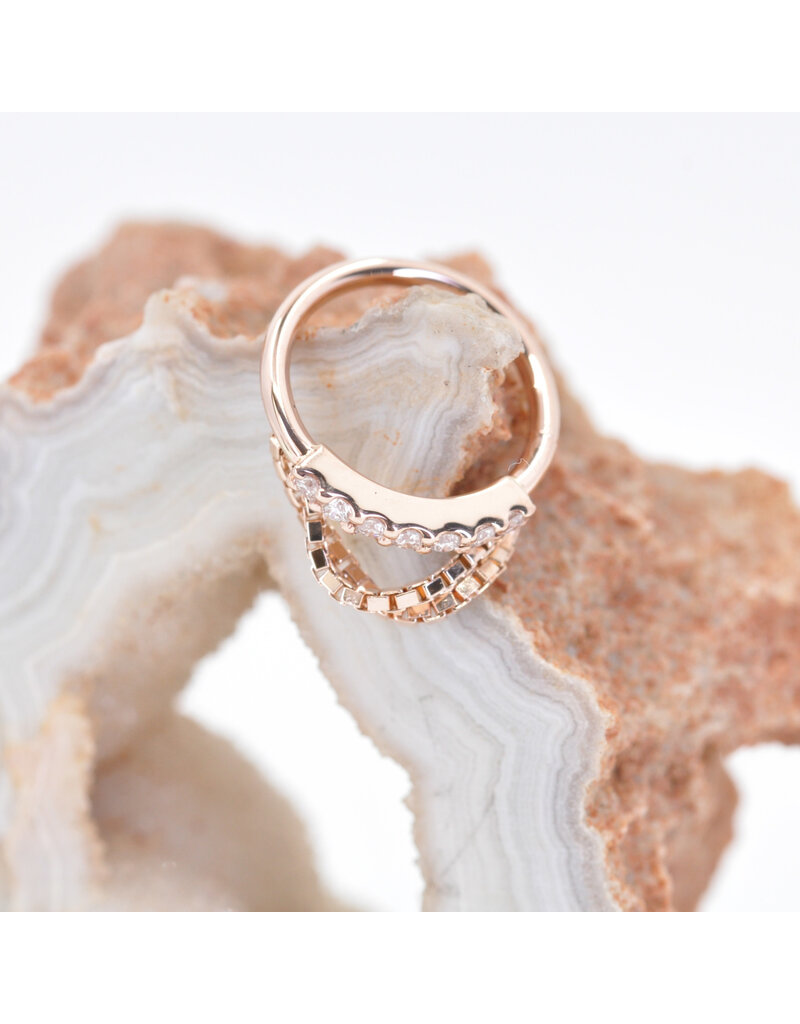 BVLA 18g Machina Seam Rings with Genuine VS  Diamonds in 14k Gold by BVLA!