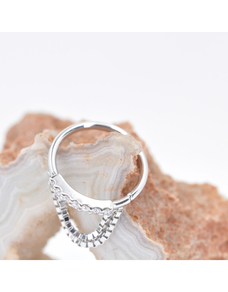 BVLA 18g Machina Seam Rings with Genuine VS  Diamonds in 14k Gold by BVLA!