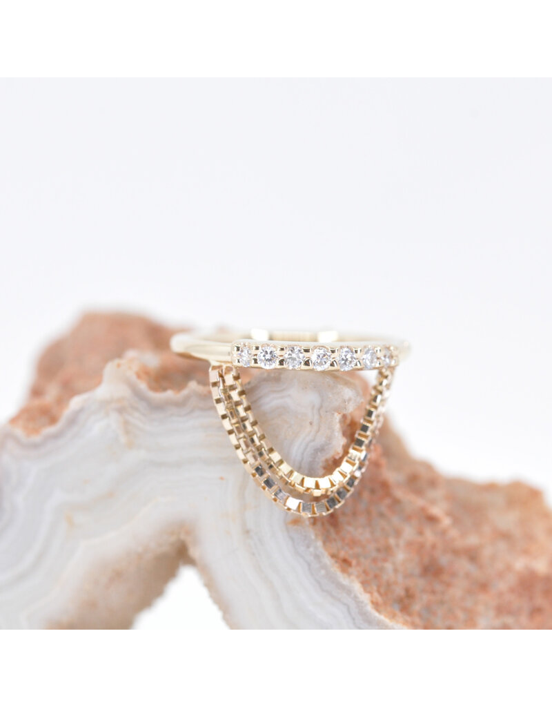 BVLA 18g Machina Seam Rings with Genuine VS  Diamonds in 14k Gold by BVLA!