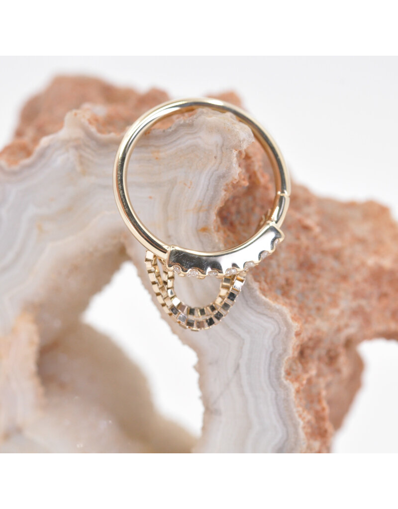 BVLA 18g Machina Seam Rings with Genuine VS  Diamonds in 14k Gold by BVLA!