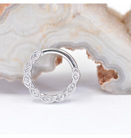 BVLA Violet Hinge Ring 16 5/16" 14k White Gold Diamond