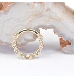 BVLA Violet Hinge Ring 16 5/16" 14k Yellow Gold Diamond