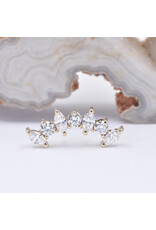 BVLA Sara with Genuine VS Diamonds in 14k Yellow Gold 16g Threaded End by BVLA!