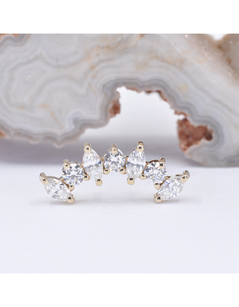 BVLA Sara with Genuine VS Diamonds in 14k Yellow Gold 16g Threaded End by BVLA!