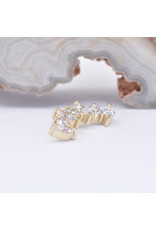 BVLA Sara with Genuine VS Diamonds in 14k Yellow Gold 16g Threaded End by BVLA!