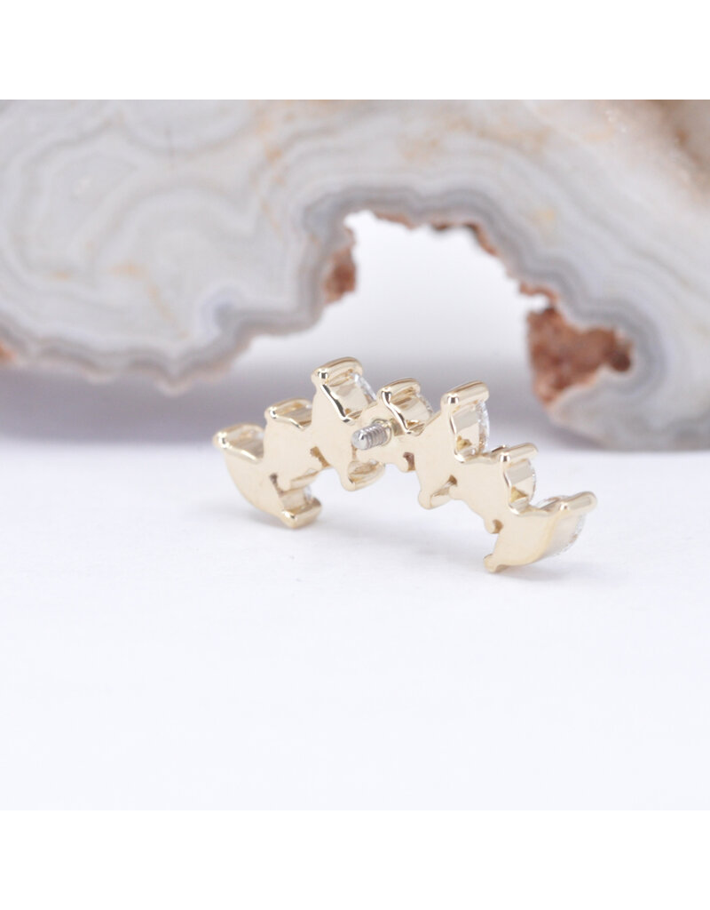 BVLA Sara with Genuine VS Diamonds in 14k Yellow Gold 16g Threaded End by BVLA!