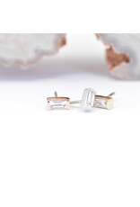 BVLA Baguette Bar with 3x1.5mm Genuine Diamond Threadless Ends in 14k Gold by BVLA!