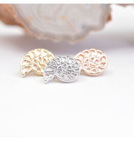 BVLA Nautilus 14k Gold 16g Threaded Ends