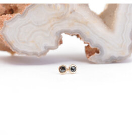 BVLA 2mm Black Diamond Yellow Gold Threadless Ends