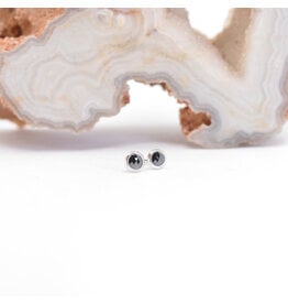BVLA 2mm Black Diamond White Gold Threadless Ends