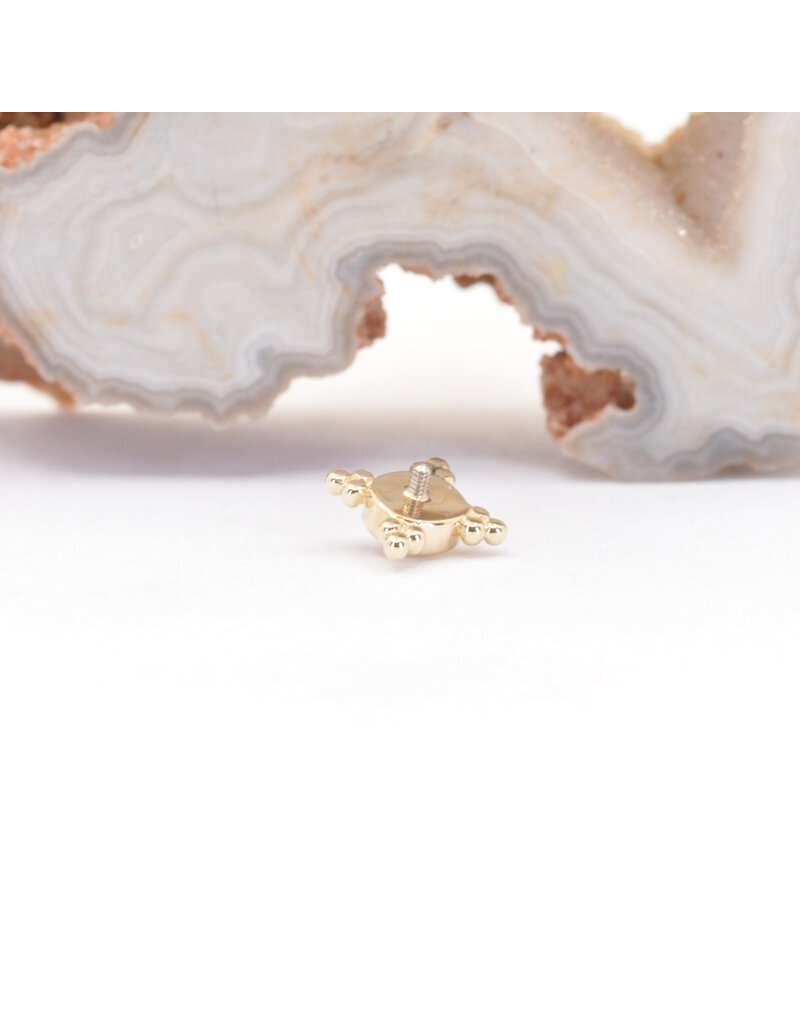 BVLA 6mm Mini Kandy with Rose Cut Oregon Sunstone in 14k Yellow Gold 16g Threaded Ends by BVLA!