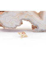 BVLA 6mm Mini Kandy with Rose Cut Oregon Sunstone in 14k Yellow Gold 16g Threaded Ends by BVLA!