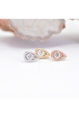 BVLA Pear Harlequin with Diamond in 14k Gold Threadless Ends by BVLA!