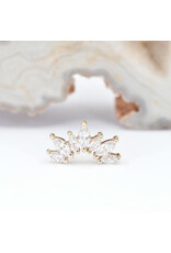 BVLA Athena with CZ in 14k Yellow Gold 16g Threaded End by BVLA!