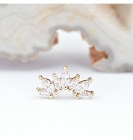 BVLA Athena CZ Yellow Gold 16g Threaded End