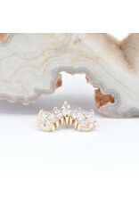 BVLA Athena with CZ in 14k Yellow Gold 16g Threaded End by BVLA!