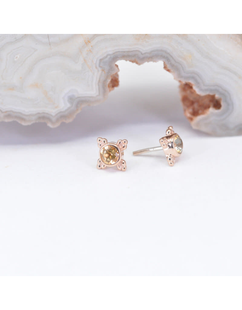 BVLA 5mm Mini Kandy with Citrine in 14k Yellow Gold Threadless Ends by BVLA!